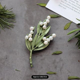Vintage Green Color Plant Pearls Brooch Pin Flower Brooch For Women Jewelry Gift Green Plant