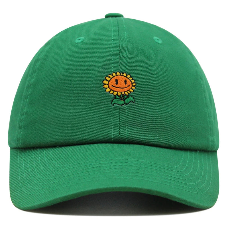 JPAK Sunflower Premium Dad Hat Cotton 6-Panel Curved Brim Floral Garden Sunflower