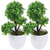 2 Pcs Fake Plants Artificial Indoor Plants in Pot for Desk Decoration Green Plant