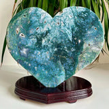 21.78LB Natural beautiful green aquatic plant heart-shaped crystal specimen Green Plant