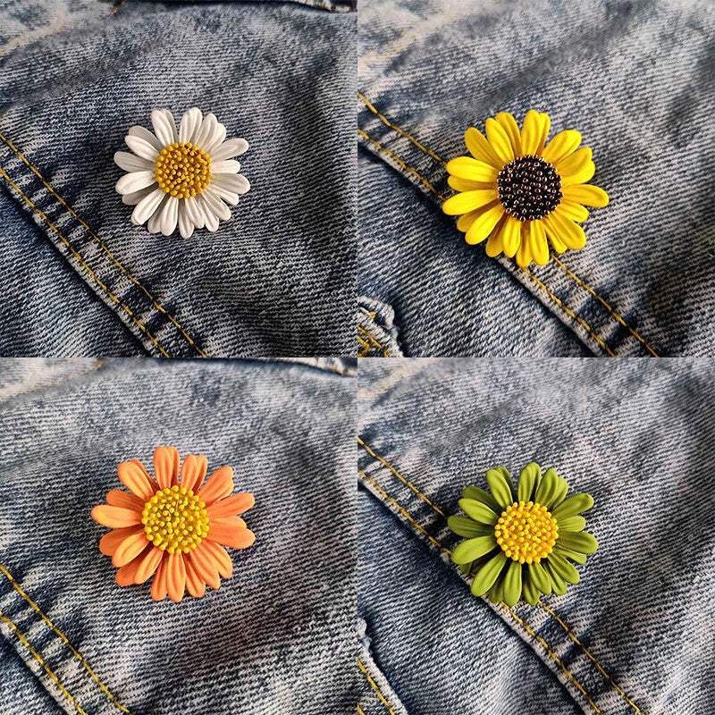 Yellow  Broach Gift Daisy  Style Sunflower Pin Badge Vintage Daisy Flower Brooch Sunflower