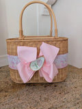 Large Wicker Handmade Hydrangea Tote Bag Hydrangea