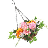 Artificial Potted Plant Floral in Basket Ornament Outdoor Flower Hanging Garden Plants