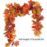 175cm Artificial Maple Leaf Garland Fake Plant Autumn Leaves Fake Vine Decor NEW Green Plant