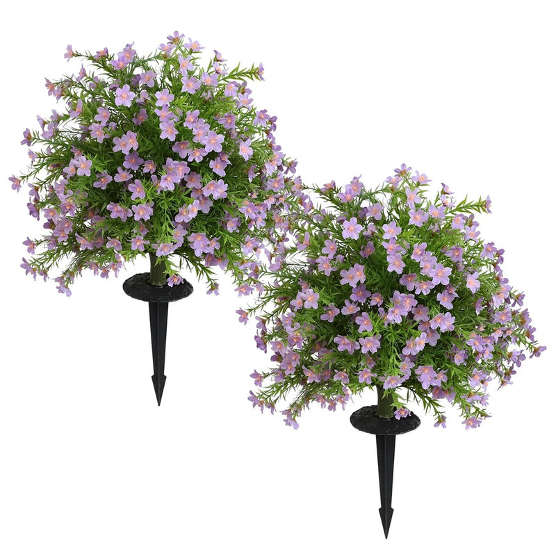 25.6" Artificial Flower Plant with Spike Set of 2 Green Plant