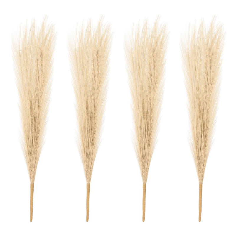 4 Pcs 17 Inch Faux Pampas Grass Artificial Boho Decor Khaki Pampas Grass