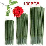 100PCS Artificial Flower Stems Plastic Support Rods for Rose Hydrangea Head DIY Hydrangea