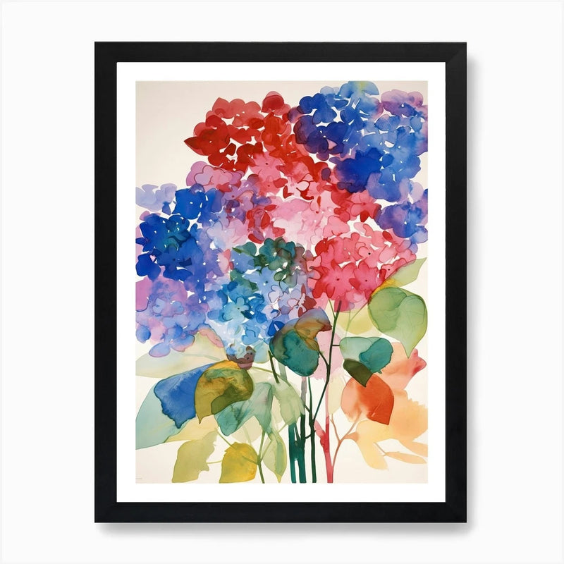 Hydrangea Flower Illustration 3 Art Framed Wall Art Poster Canvas Print Picture Hydrangea