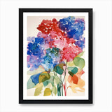 Hydrangea Flower Illustration 3 Art Framed Wall Art Poster Canvas Print Picture Hydrangea