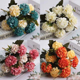 10Heads Artificial Hydrangea Flowers Silk Bouquet Party Wedding Home Plant Decor Hydrangea