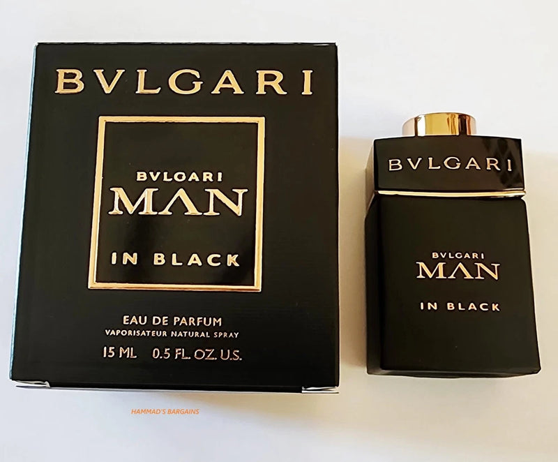 BVLGARI MAN IN BLACK EDP 0.5 OZ / 15 ML FOR MEN SPRAY MINI (NEW IN A BOX) EDP
