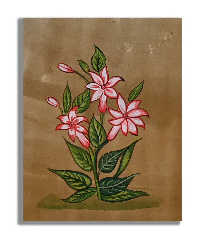 Loveable Pink Lily Flower Handmade Miniature Floral Painting 6.5 x 5 in "PN9341" Lily