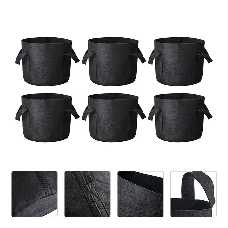 6 Pcs Breathable Planting Containers Felt Planter Bags Garden Grow Garden Plants