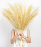 9 Pcs 45" Tall Pampas Grass Gold Decor, Long Stem Artificial Flower Floor Vas... Pampas Grass