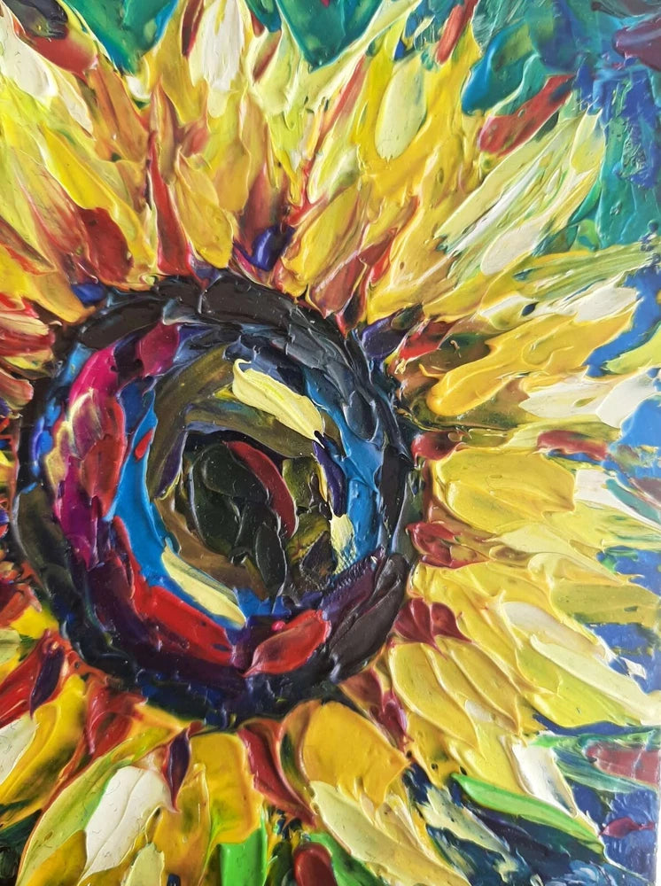 Sunflowers Art, Original Oil Painting, Sunflower Oil Artwork, Flower Original Sunflower