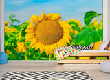 3D Sunflower Flower G1835 Wallpaper Mural Self-adhesive Removable Sticker Honey Sunflower