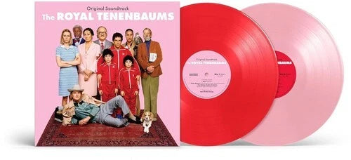 Vinyl record with pink-red marbled double disc and illustrated soundtrack jacket