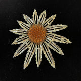 Vintage Sarah Coventry Garden Party Gold Tone Sunflower Brooch Pin Pendant Sunflower