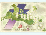 Divided-Back easter LILY OF THE VALLEY FLOWERS & JESUS CROSS : clearance r3007 Lily