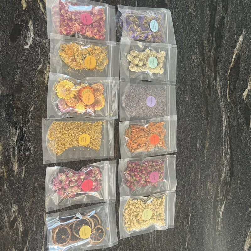 XUXU Dried Botanical Flowers Kit 100% Natural Dried Flowers and Pieces 12 Packs Dried Flower