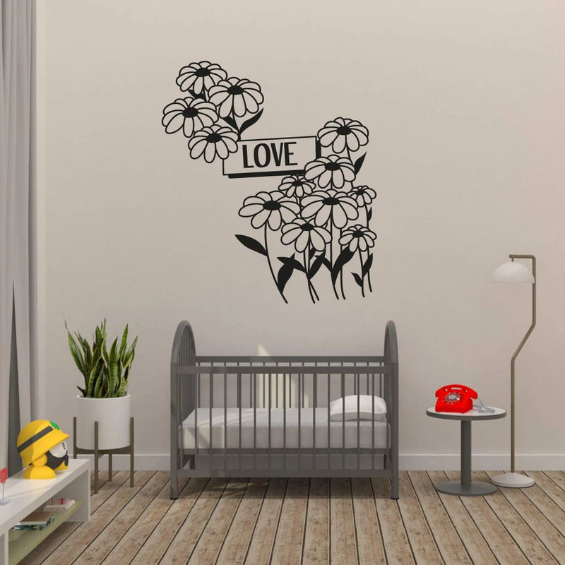 Love Quote Sunflower Flower Flowers Wall Art Stickers Vinyl for Home Room Decals Sunflower
