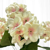 Pack of 2 Cream and Pink Artificial Hydrangea 18" Floral Bushes Hydrangea