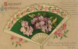 Birthday Greetings Lavender Hydrangea Flowers Blooming Antique Embossed Postcard Hydrangea