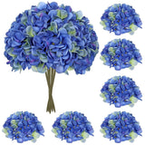 6 Pcs Blue Hydrangea Artificial Flowers Heads with Stems Silk Faux Hydrangea ... Hydrangea