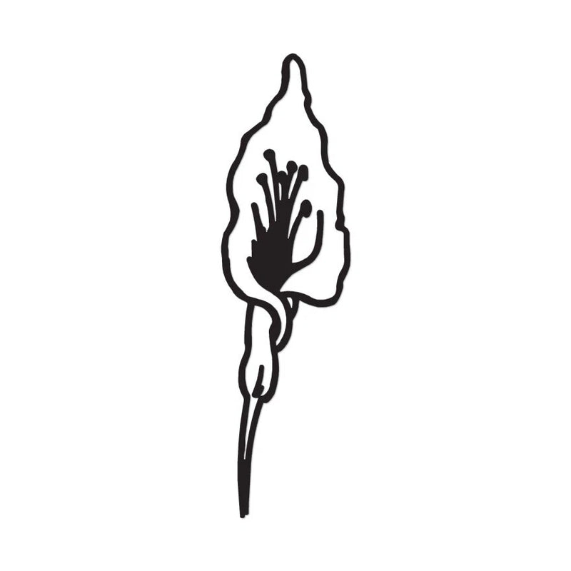 Calla lily flower vinyl decal sticker, black outline