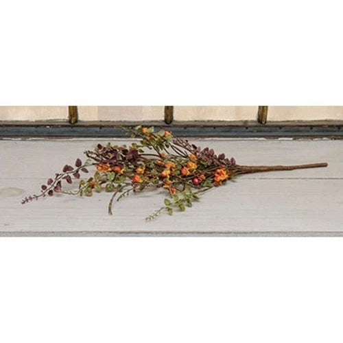 Primitive Farmhouse RUSTIC FALL BABY GRASS LEAVES BITTERSWEET STEM Pick Bush Green Plant