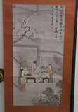 Tang Yin Ming Dynasty White Peony Flower Moon Scroll Art Japanese Caligraphy Peony