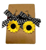 New Cute & Fun Handmade Sunflower Dangle Earrings - Lightweight Sunflower