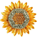 1PC Rhinestone Sunflower Brooch Pin Crystal Flower Sweater Pin Jewelry Gift US Sunflower
