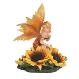 ICE Armor 5" H Flower Fairy with Sunflowers Statue Fantasy Decoration Figurine Sunflower