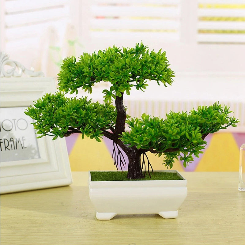 Useful Potted Plant Plastic Realistic Table 18.5cm Accessory Artificial Green Plant