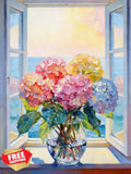 APTDYIGL Hydrangea Flower Diamond Art Kits Adults 12x16 Inch Decor Hydrangea