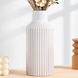 White Ceramic Flower Vase, Minimalist Home Decoration, 8 Inch Small Pampas Gr... Pampas Grass