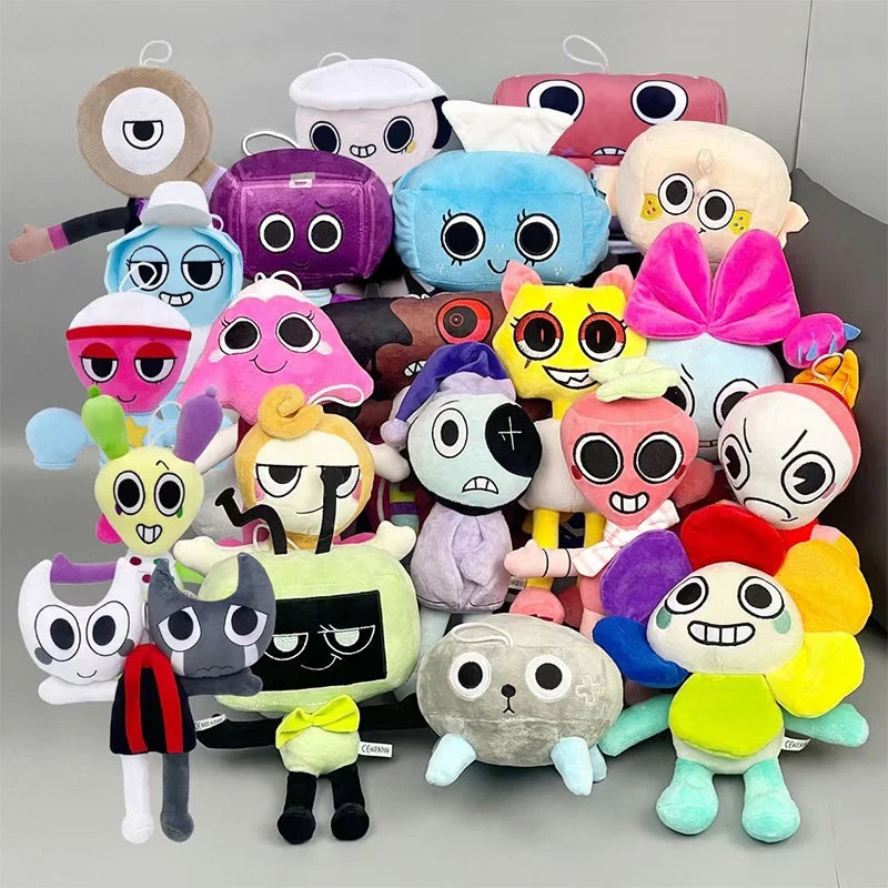 Soft stuffed horror character plush dolls, mixed colors, assorted faces