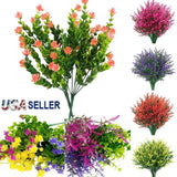 6/8/16 Bundles Outdoor Artificial Fake Flowers UV Resistant No Fade Boxwood Faux Roses