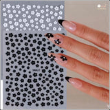 Balck White Daisy Flowers Nail Stickers 2 Colors Flowers Daisy Nail Decals Daisies