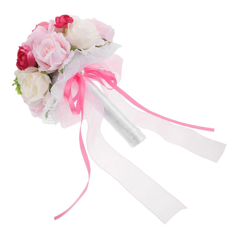 Wedding Bride Holding Flowers Bouquet Accessories Ribbon Bridal Hand Bouquet