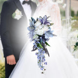 Wedding Bouquet Bridesmaid Holding Flowers Teardrop Silk Flowers Artificial for Bouquet
