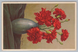 Postcard Red Carnations Vase Flowers UNP Divided Back Carnation