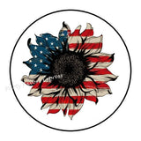 30 FLAG SUNFLOWER PATRIOTIC ENVELOPE SEALS LABELS STICKERS PARTY FAVORS 1.5" Sunflower