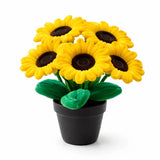 Handmade Pipe Cleaner Flower Bouquet with Vase Cute Desk Decor Unique Gift Idea Sunflower
