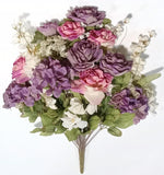 Dried Look Purple/Dusty Rose 23" Bush Victorian Flower Home Wedding Decor BP2247 Dried Flower