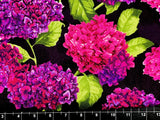 Tina Scrap Purple Black Hydrangea Harmony Flower Floral Cotton Fabric 9"x21Ó Hydrangea