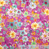 BonEful Fabric FQ Cotton Quilt Purple Pink Color Spring Summer Flower Calico Dot Flowering Plants