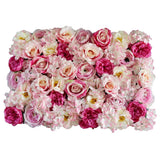 Flower Wall Panel 23" x 15" Artificial Roses Hydrangeas for Wedding & Party Hydrangea