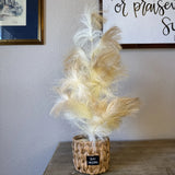 Pampas Grass Christmas Tree Faux Woven Basket 24Ó Boho Holiday Time Pampas Grass